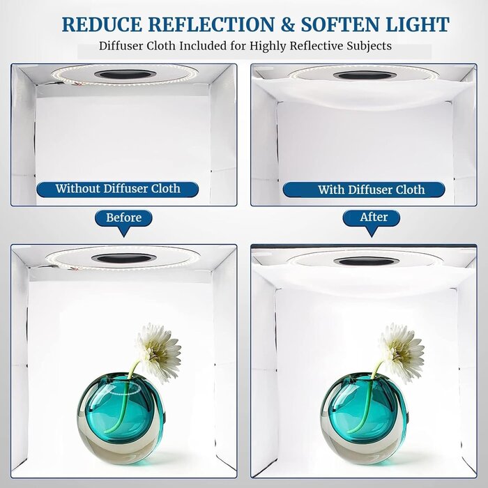 Boîte lumineuse studio photo 40cm, LED, réglable - Jusqu'à 35% de réduction