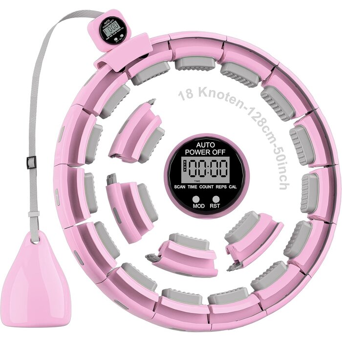 Hula Hoop Intelligent Rose avec Compteur - Fitness & Massage | Jusqu'à -35%
