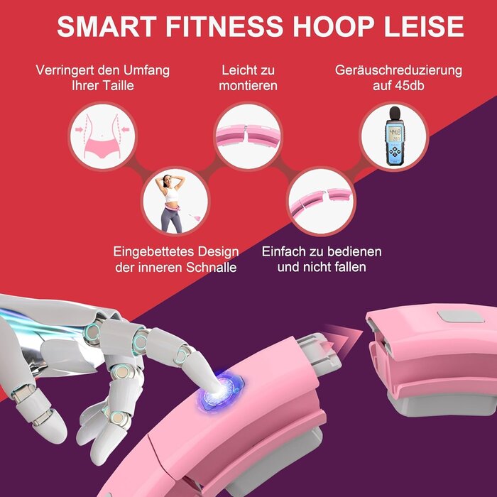 Hula Hoop Intelligent Rose avec Compteur - Fitness & Massage | Jusqu'à -35%