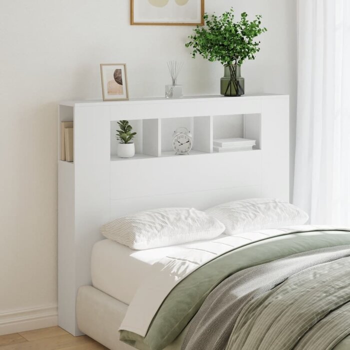 Tête de lit LED blanche 120cm en bois d'ingénierie, jusqu'à 35% de réduction
