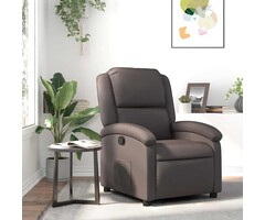 Jusqu'à -35% sur ce Fauteuil relax inclinable manuel en cuir marron foncé