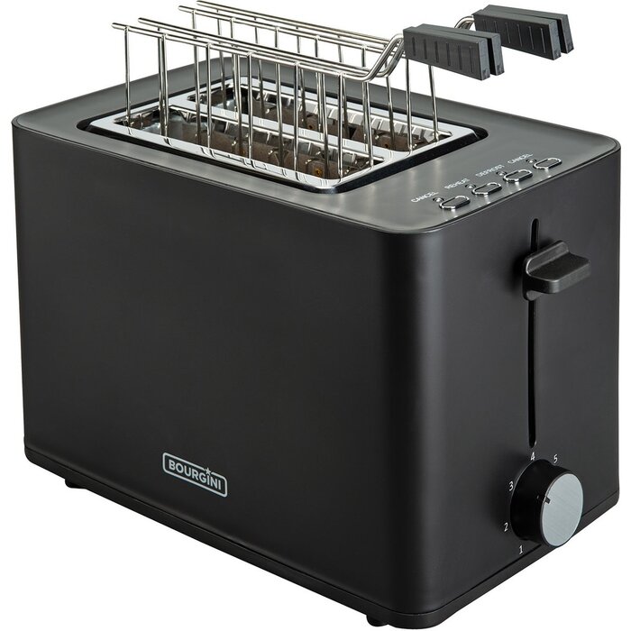 Grille-pain à sandwich noir | Fentes larges & pinces | Jusqu'à 35% de réduction !