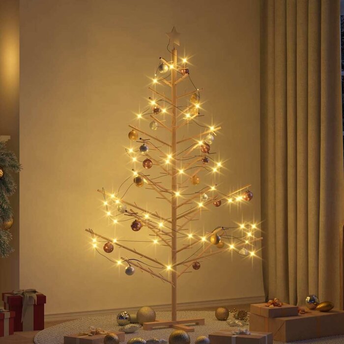 Sapin de Noël en bois Naturel 180 cm Pin Massif - Jusqu'à 35% de remise !