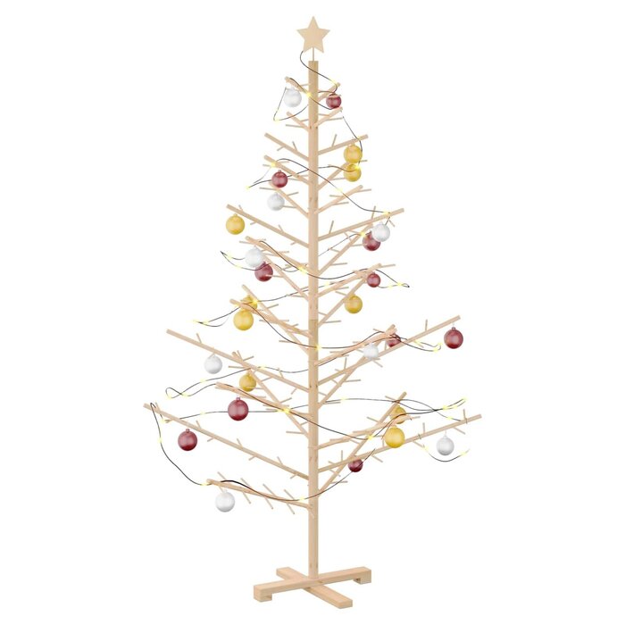 Sapin de Noël en bois Naturel 180 cm Pin Massif - Jusqu'à 35% de remise !