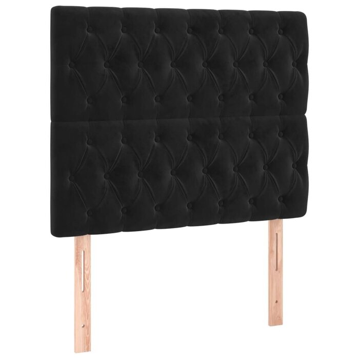 2 Têtes de lit velours noir 100cm - Économisez jusqu'à 35%