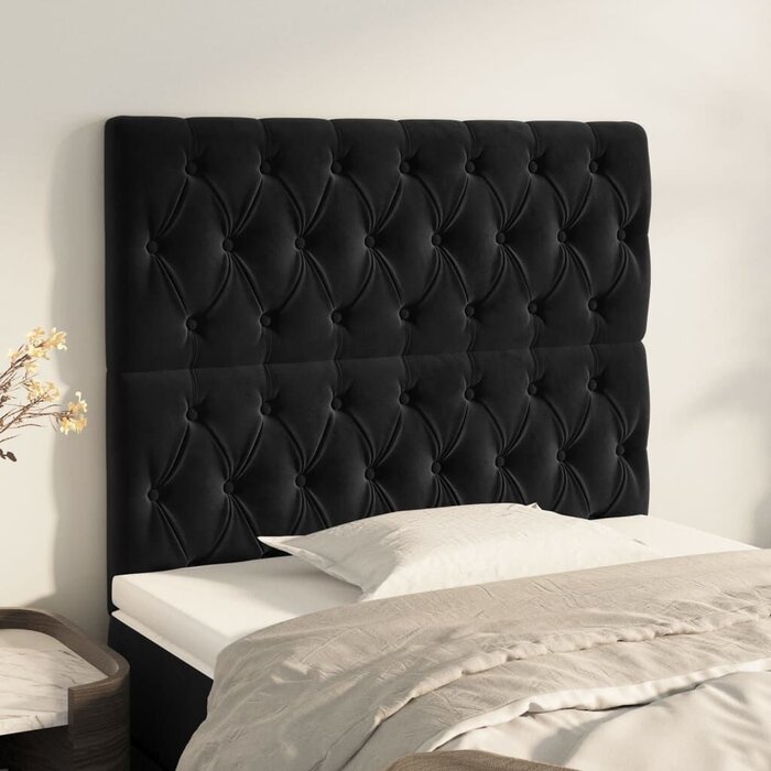 2 Têtes de lit velours noir 100cm - Économisez jusqu'à 35%