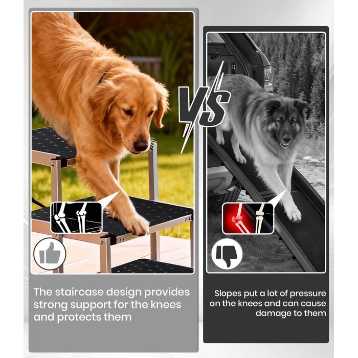 Escalier pliable chien 5 marches antidérapant pour véhicules, jusqu'à 35% de réduction !