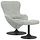 Fauteuil Œuf Velours Gris clair avec Repose-pieds - Jusqu'à -35% !