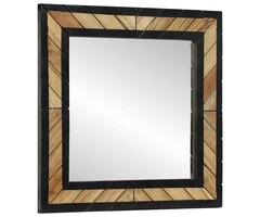 Miroir mural Acacia Massif 50x50cm Noir & Marron - Jusqu'à 35% de réduction