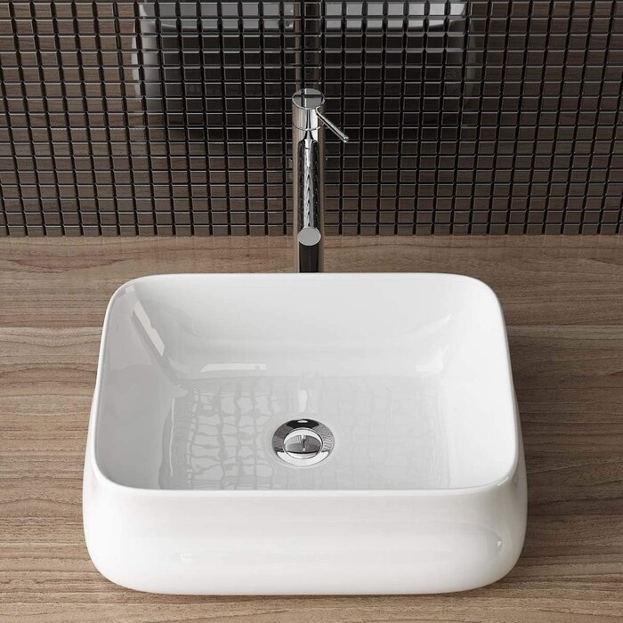 Vasque céramique blanche (46x36x14 cm) - Jusqu'à 35% de réduction !