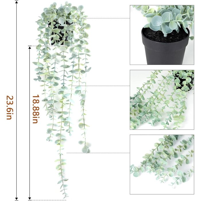Plante Artificielle Suspendue Eucalyptus 60cm - Jusqu'à 35% de réduction