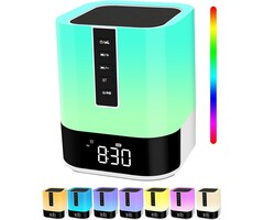 Haut-parleur Bluetooth 7-en-1 LED, Réveil, Bruits Blancs - Jusqu'à -35%