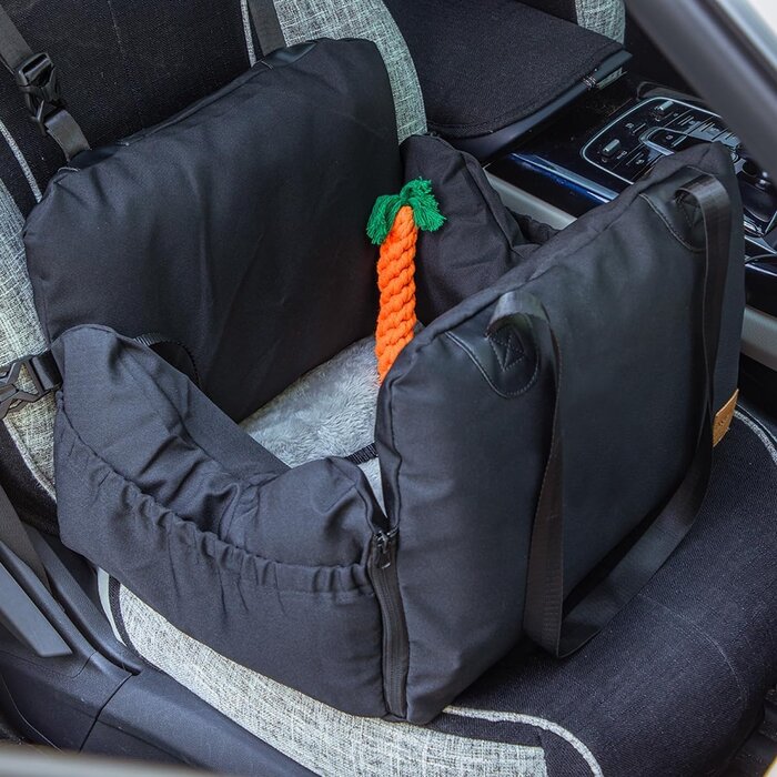 Siège auto lavable pour petit chien (max 10kg), Noir/Blanc, jusqu'à -35%