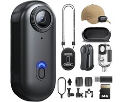 Bodycam 4K Noire Audio/Vidéo Étanche (64Go) - Jusqu'à -35%