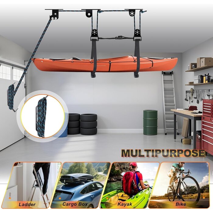 Système de levage Kayak & Canoë - Sécurité et gain de place | Jusqu'à 35% de réduction