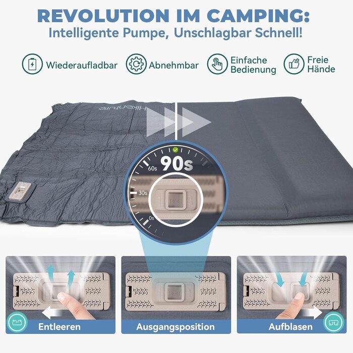 Matelas de camping double auto-gonflant avec pompe | Jusqu'à 35% de réduction