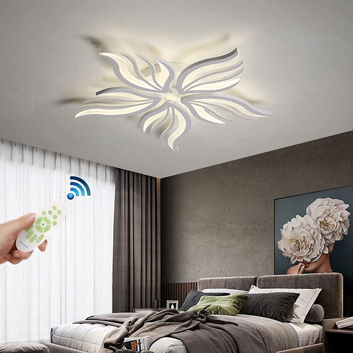 Plafonnier LED Dimmable Fleur, Télécommande 75cm - Jusqu'à 35% de réduction !