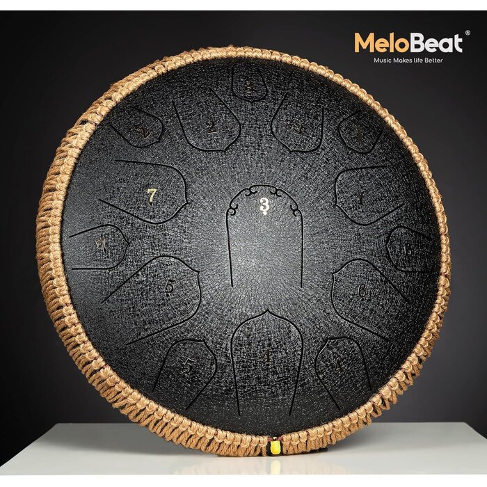 Tambour à langue en acier 35cm 15 notes Noir - Jusqu'à 35% de réduction