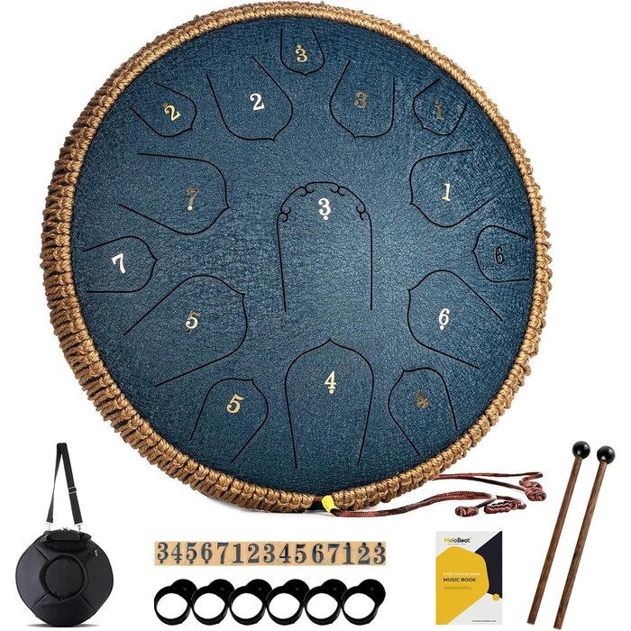 Tambour à langue en acier 35cm 15 notes Noir - Jusqu'à 35% de réduction
