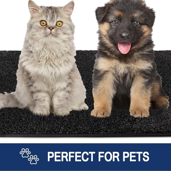Tapis d'entrée Antidérapant Lavable Anthracite 80x178cm - Jusqu'à 35% de Réduction !