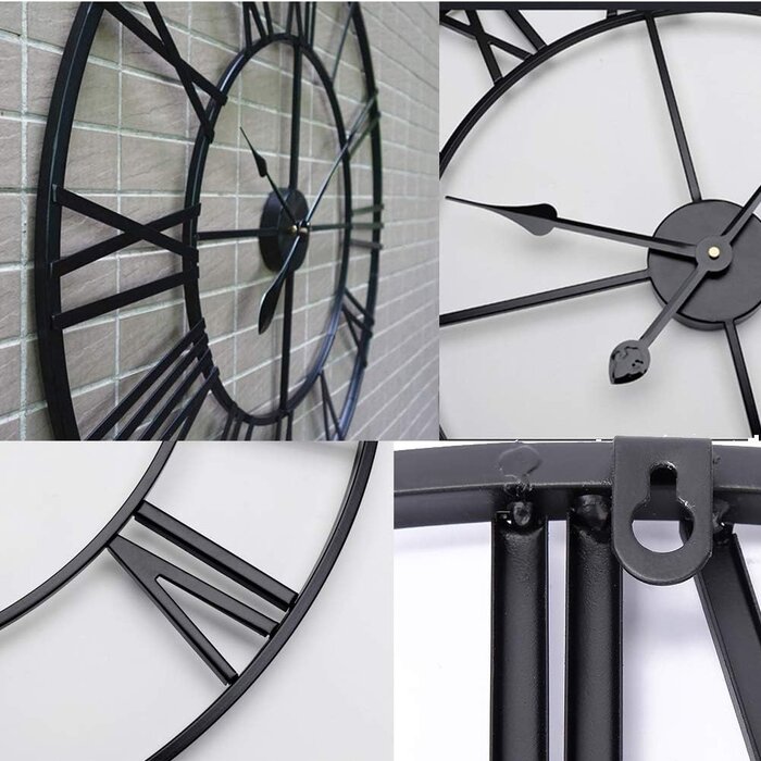 Horloge Murale Squelette Vintage 40cm Métal Noir - Jusqu'à 35% de réduction !
