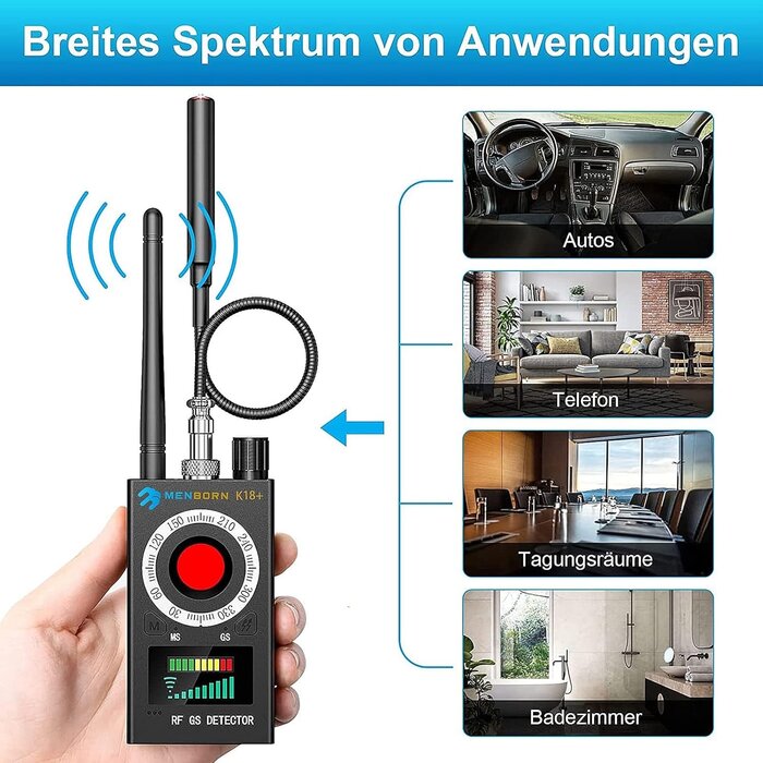 Détecteur RF pour Bugs, Caméras & Traceurs GPS Multifonctionnel - Jusqu'à -35% !