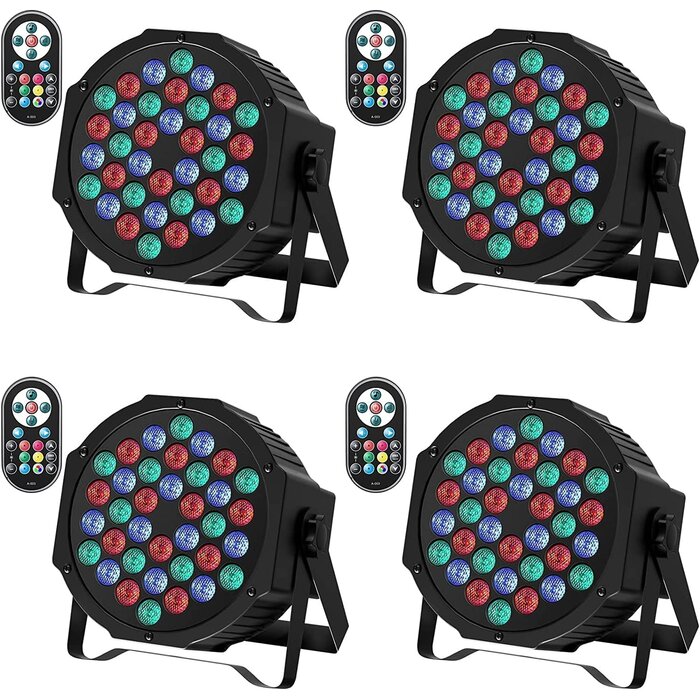 Lot de 4 Projecteurs PAR LED RGB DMX | Économisez jusqu'à 35% !