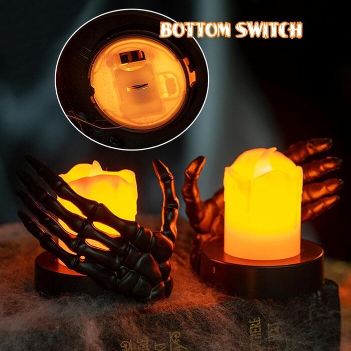 Bougies LED Halloween main (Lot de 4) - Jusqu'à 35% de réduction !