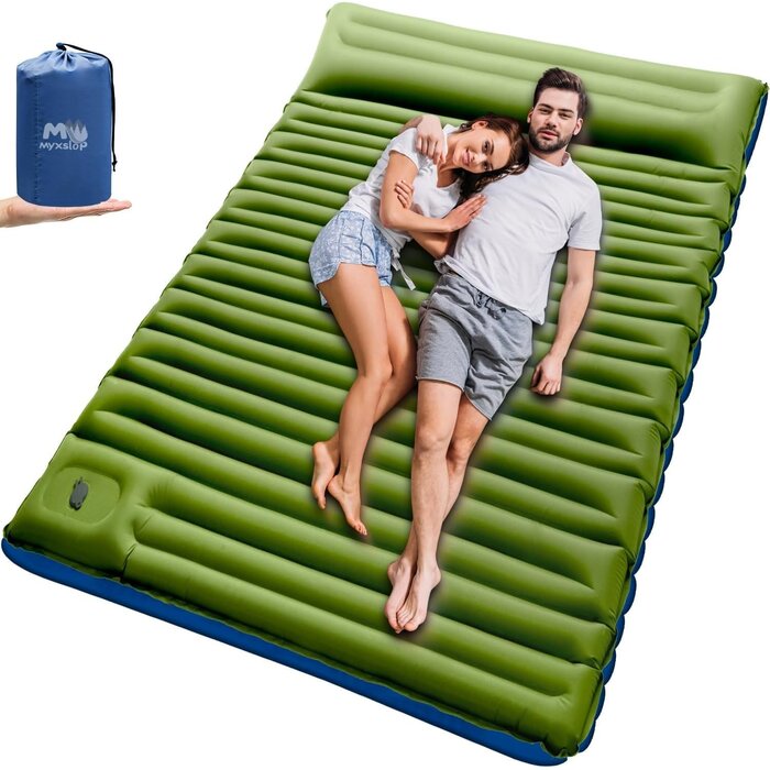 Matelas de camping double ultraléger avec pompe - Jusqu'à 35% de réduction !