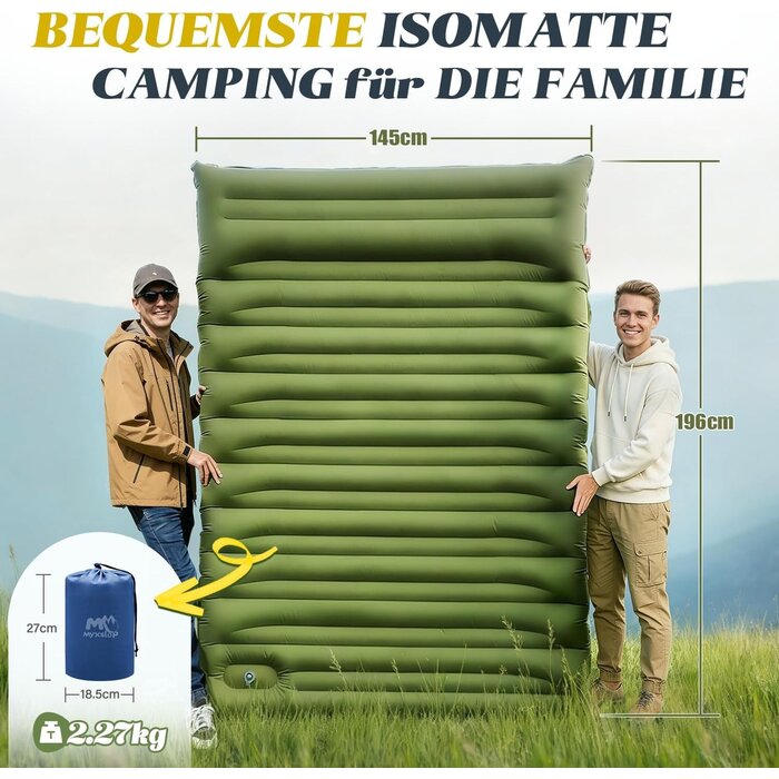 Matelas de camping double ultraléger avec pompe - Jusqu'à 35% de réduction !
