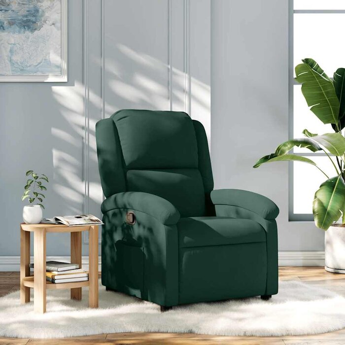Fauteuil réglable en velours vert foncé - Jusqu'à 35% de réduction !