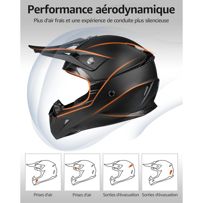 Casque de motocross intégral ECE - Sécurité et confort, jusqu'à 35% de réduction !