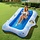 Chaise longue gonflable piscine & bar à glace, motif feuille bleue, jusqu'à 35% de réduction