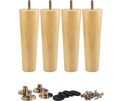 Pieds de Meuble Coniques Bois Massif Noyer 15cm (x4) - Jusqu'à -35% Outlet