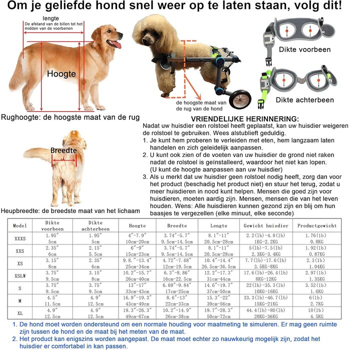 Fauteuil roulant réglable pour petits chiens paralysés, XS - Jusqu'à 35% !