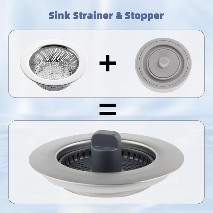Bouchon d'évier 3-en-1 Inox/ABS Ø 75-82mm - Jusqu'à 35% de réduction !