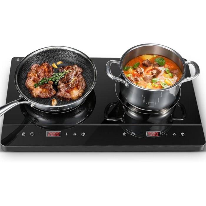 Table induction double 3500W, tact. & timer - Jusqu'à 35% de réduc.!