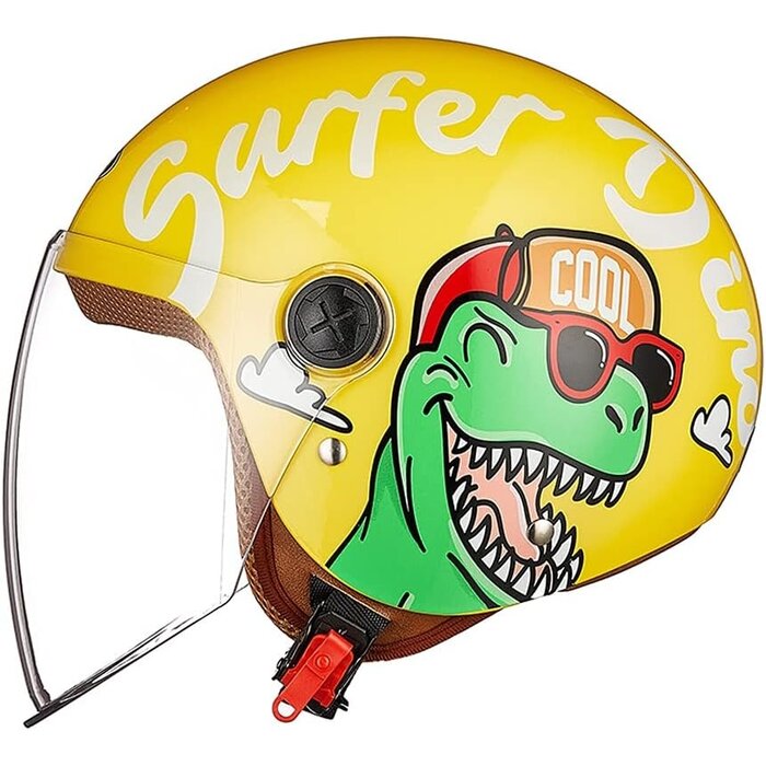 Casque Enfant Dinosaure Jaune 48-55cm - Vélo, Scooter, Moto jusqu'à -35%