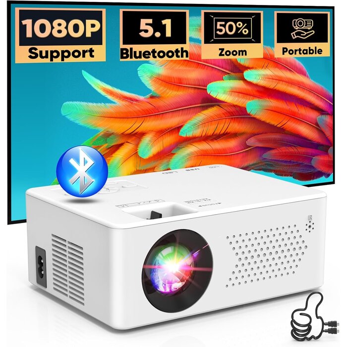 Mini projecteur Full HD 1080P avec sac, jusqu'à 35% de réduction