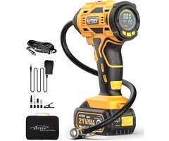 Compresseur d'air portable sans fil 180 PSI, pompe à pneu, jaune - Jusqu'à -35%