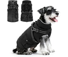 Pull Chien Imperméable & Chaud Harnais Intégré - Noir L | Jusqu'à -35%