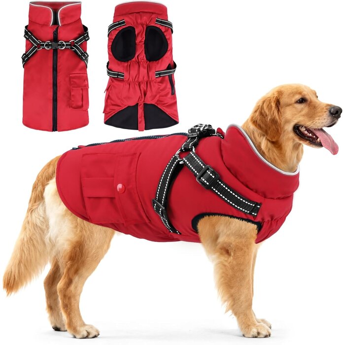 Pull Chien Imperméable & Chaud Harnais Intégré - Noir L | Jusqu'à -35%