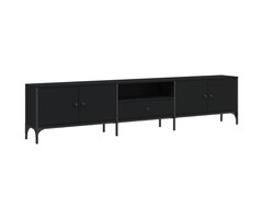 Meuble TV noir 200 cm avec tiroir - Jusqu'à 35% de réduction