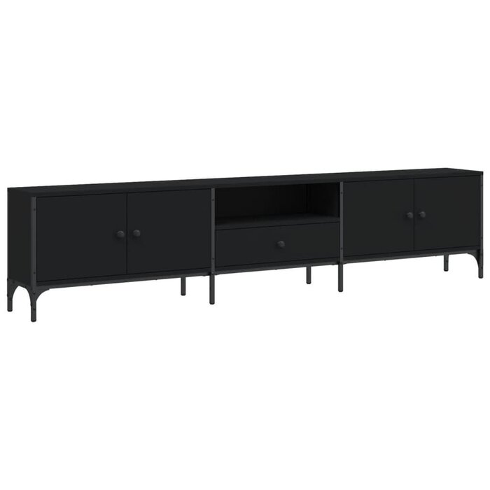 Meuble TV noir 200 cm avec tiroir - Jusqu'à 35% de réduction