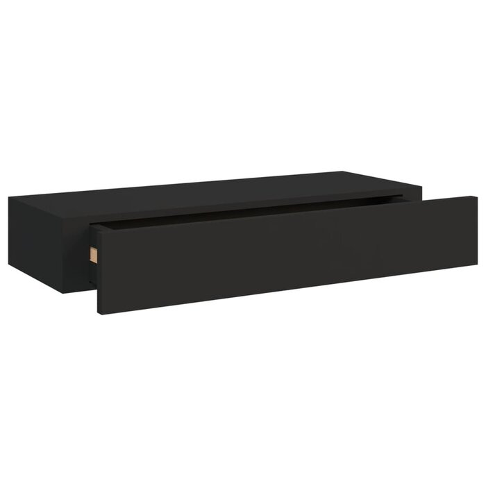 Étagère murale avec tiroir 60x23,5x10 cm - Noir - Jusqu'à -35%