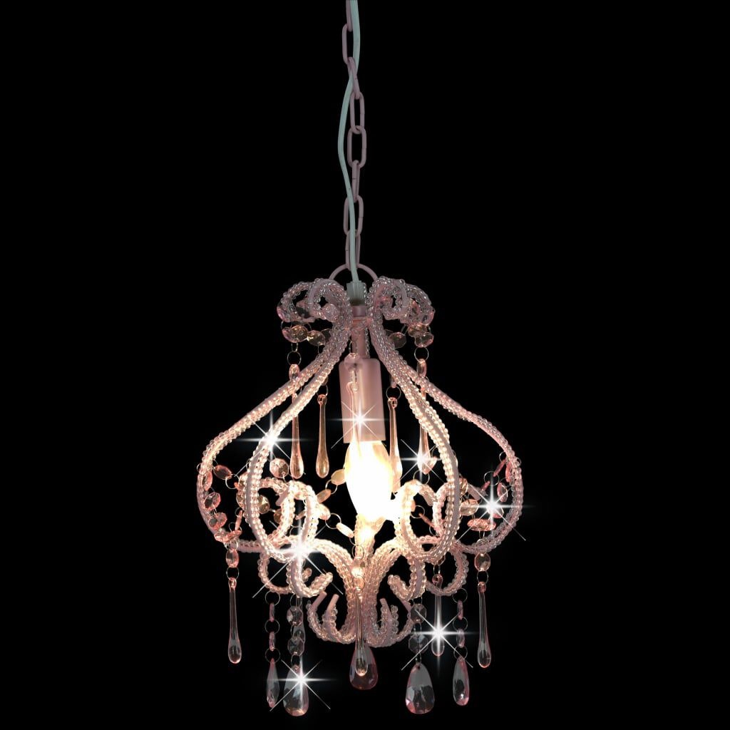 Plafonnier perlé rose E14 24x32cm - Jusqu'à -35% sur votre luminaire