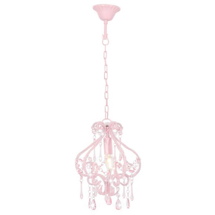Plafonnier perlé rose E14 24x32cm - Jusqu'à -35% sur votre luminaire