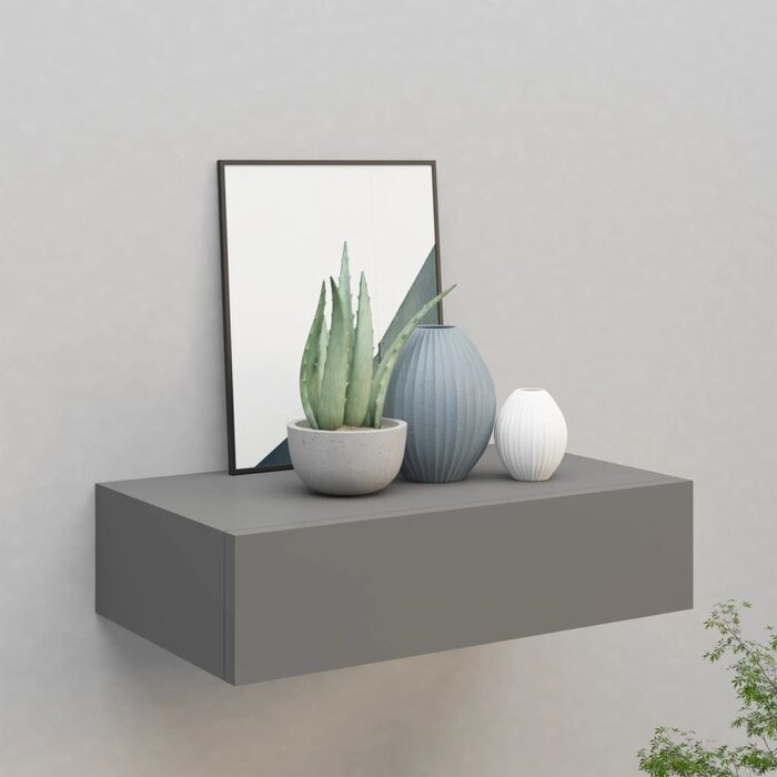 Étagère murale avec tiroir grise - Jusqu'à -35% sur votre décoration