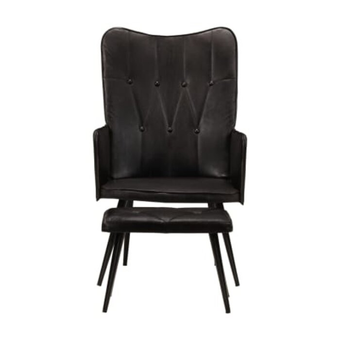 Fauteuil relax en cuir véritable avec repose-pieds - Jusqu'à 35% de remise