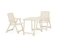 Ensemble bistro 3 pièces pliable blanc - Jusqu'à -35% de remise